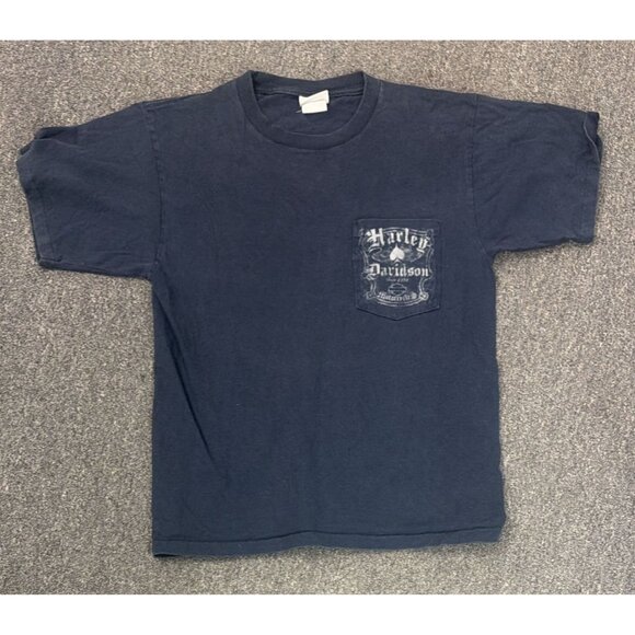 Harley Davidson Seminole Pocket T-Shirt Mens M Black Sanford Florida Graphic - Picture 1 of 4